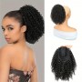 Extensie de par coada Afro Kinky Curly tip Mesa cu  elastic Brunet de 30 cm LSDP-301B